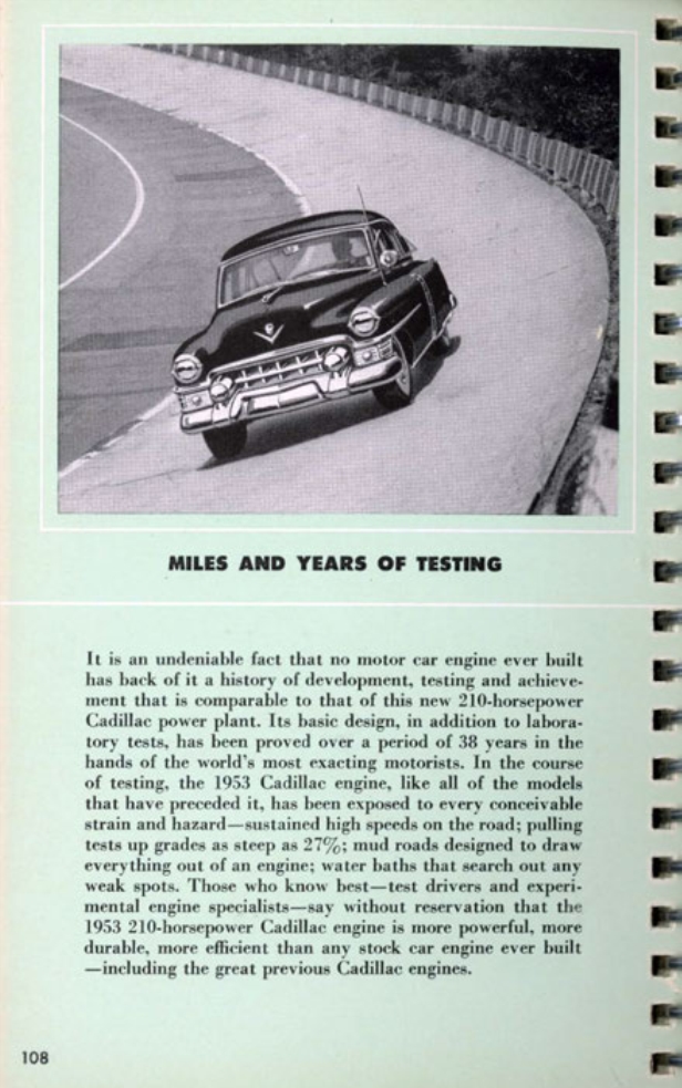1953 Cadillac Salesmans Data Book Page 98